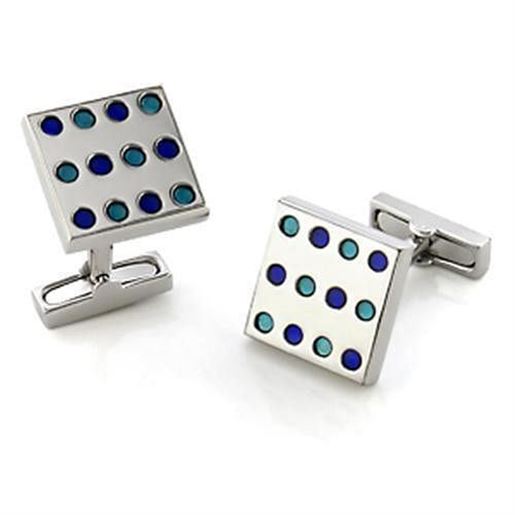 Picture of LO559 - Brass Cufflink Rhodium Men No Stone No Stone