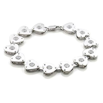 Picture of LO586 - Brass Bracelet Matte Rhodium & Rhodium Women AAA Grade CZ Clear