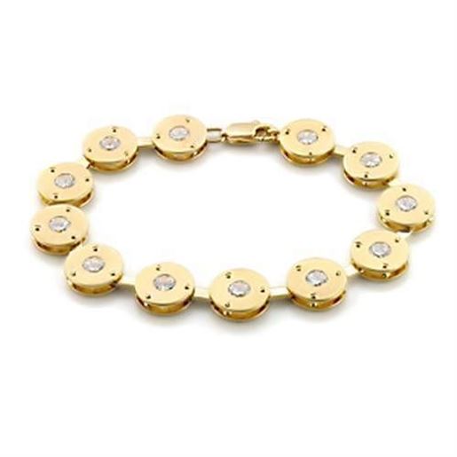 Picture of LO591 - Brass Bracelet Matte Gold & Gold Women AAA Grade CZ Clear