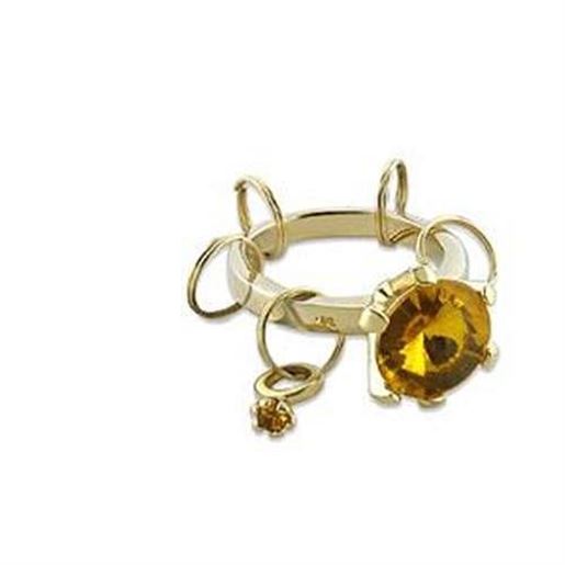 Picture of LO600 - Brass Key Ring Gold Unisex Synthetic Topaz