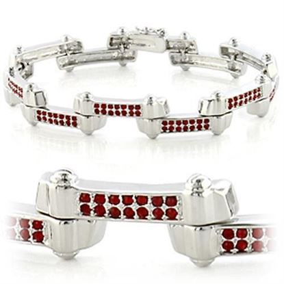 Picture of LO610 - Brass Bracelet Imitation Rhodium Women Top Grade Crystal Siam