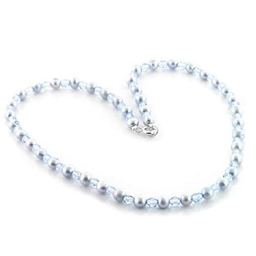 Picture of LO733 - Stone Necklace N/A Women Synthetic Light Sapphire