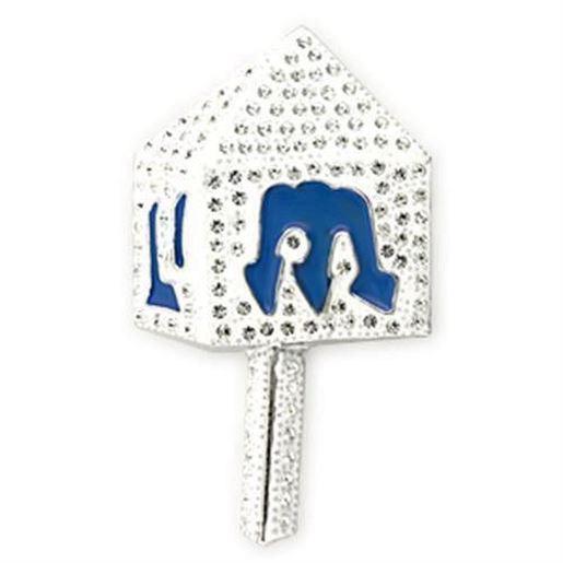 Picture of LO839 - White Metal Brooches Rhodium Women Top Grade Crystal Clear