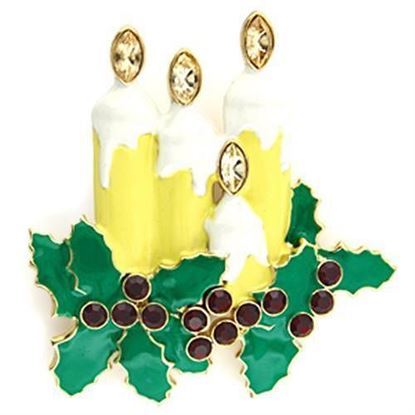 Picture of LO844 - White Metal Brooches Gold Women Top Grade Crystal Citrine Yellow