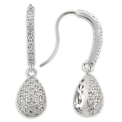 Picture of LO892 - Brass Earrings Rhodium Women AAA Grade CZ Clear