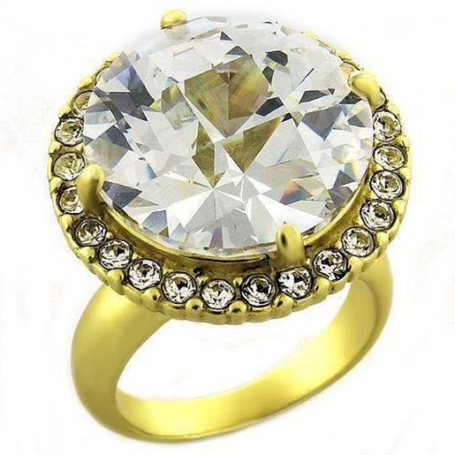 Picture of LOA1001 - Brass Ring Matte Gold Women AAA Grade CZ Clear