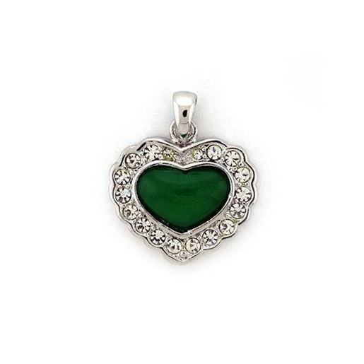 Picture of LOA1308 - platina Pendant Rhodium Women Synthetic Emerald