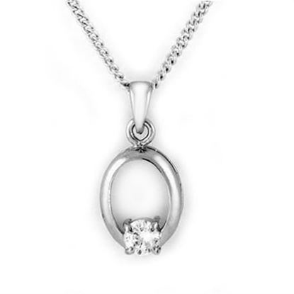 Picture of LOA1360 - Brass Chain Pendant Rhodium Women AAA Grade CZ Clear