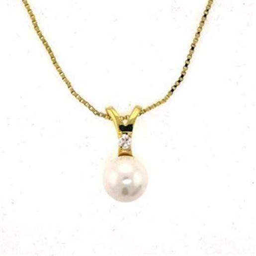 Picture of LOA290 - Brass Necklace Gold Women Synthetic White