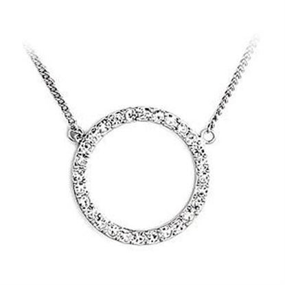 Picture of LOA478 - Brass Necklace Rhodium Women Top Grade Crystal Clear