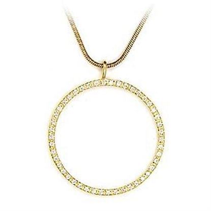 Picture of LOA485 - 925 Sterling Silver Pendant Gold Women AAA Grade CZ Clear