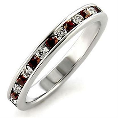 Picture of LOA508 - 925 Sterling Silver Ring High-Polished Women Top Grade Crystal Garnet