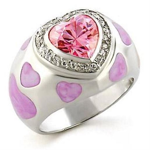 Picture of LOA517 - 925 Sterling Silver Ring High-Polished Women AAA Grade CZ Rose