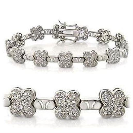 Picture of LOA545 - Brass Bracelet Rhodium Women AAA Grade CZ Clear