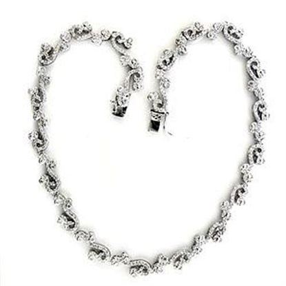 Picture of LOA558 - 925 Sterling Silver Necklace Rhodium Women AAA Grade CZ Clear