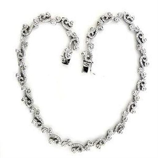 Picture of LOA558 - 925 Sterling Silver Necklace Rhodium Women AAA Grade CZ Clear