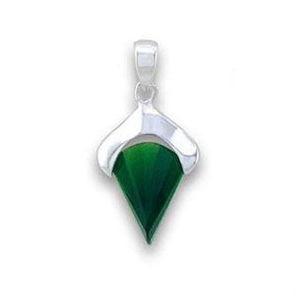 Picture of LOA564 - 925 Sterling Silver Pendant Silver Women Synthetic Emerald