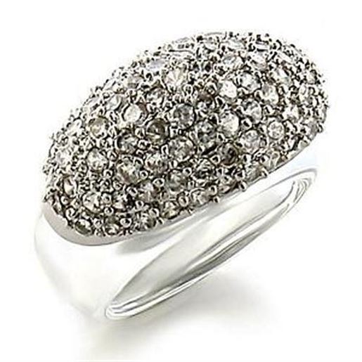 Picture of LOA578 - Brass Ring Rhodium Women AAA Grade CZ Clear