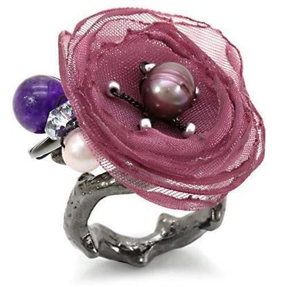 Изображение LOA600 - Brass Ring Antique Tone Women Assorted Multi Color