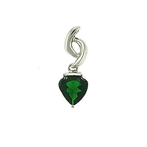 Picture of LOA601 - Brass Pendant Rhodium Women Synthetic Emerald