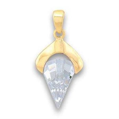 Picture of LOA632 - Brass Pendant Gold Women AAA Grade CZ Clear