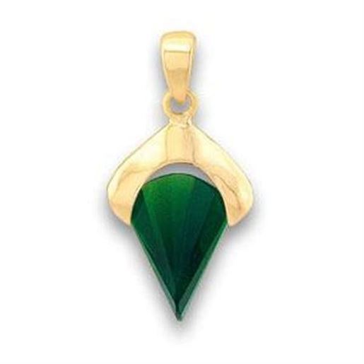 Picture of LOA633 - Brass Pendant Gold Women Synthetic Emerald