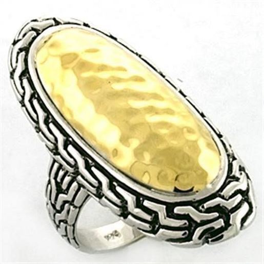 Picture of LOA652 - 925 Sterling Silver Ring Gold+Rhodium Women No Stone No Stone