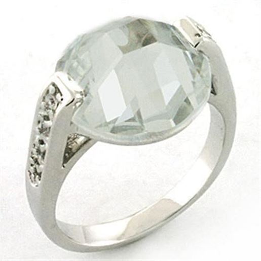 Picture of LOA665 - Brass Ring Rhodium Women AAA Grade CZ Clear