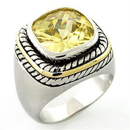 Picture of LOA668 - Brass Ring Rhodium Women AAA Grade CZ Citrine