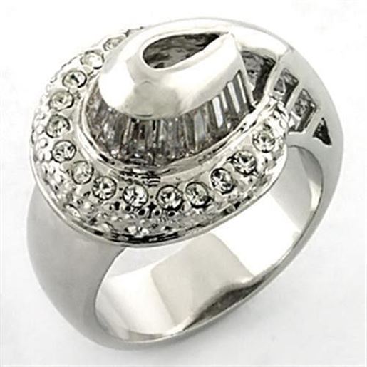 Picture of LOA672 - Brass Ring Rhodium Women AAA Grade CZ Clear