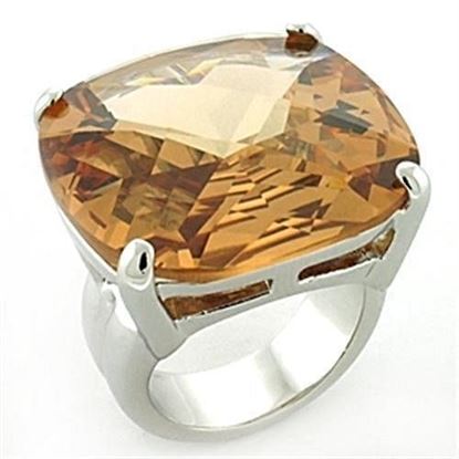 Picture of LOA679 - Brass Ring Rhodium Women AAA Grade CZ Topaz