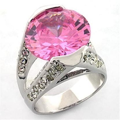 Picture of LOA686 - Brass Ring Rhodium Women AAA Grade CZ Rose