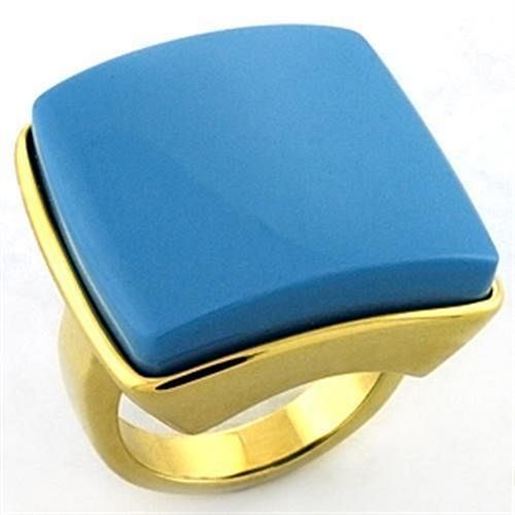 Picture of LOA704 - Brass Ring Gold Women Synthetic Sea Blue