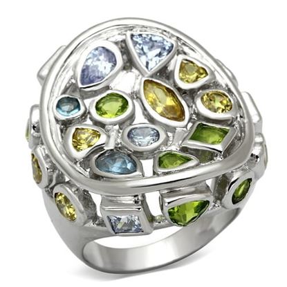 Изображение LOA840 - Brass Ring Rhodium Women Assorted Multi Color