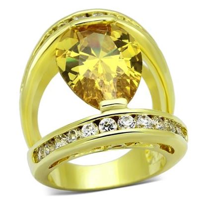 Picture of LOA849 - Brass Ring Gold Women AAA Grade CZ Topaz