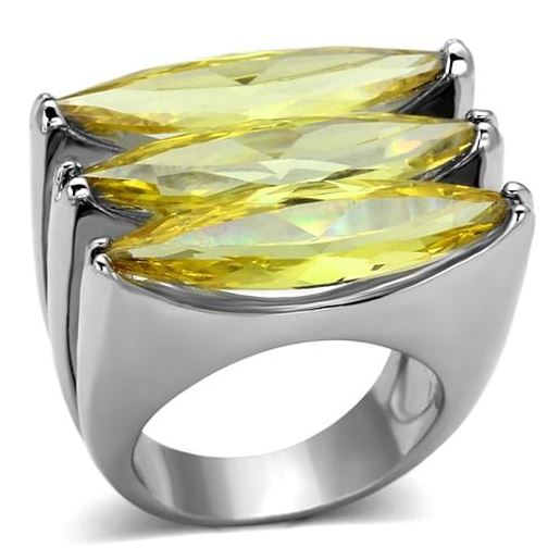 Picture of LOA850 - Brass Ring Rhodium Women AAA Grade CZ Topaz