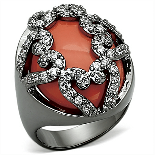 Picture of LOA886 - Brass Ring Ruthenium Women Synthetic Orange