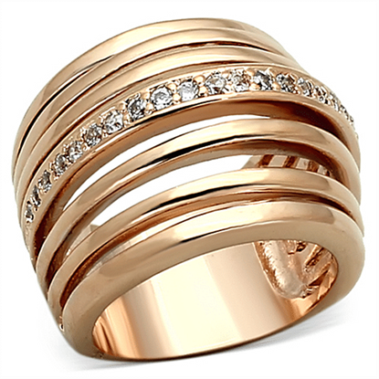 Picture of LOA890 - Brass Ring Rose Gold Women AAA Grade CZ Clear