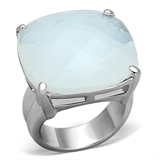 Picture of LOA910 - Brass Ring Rhodium Women Synthetic Aurora Borealis (Rainbow Effect)