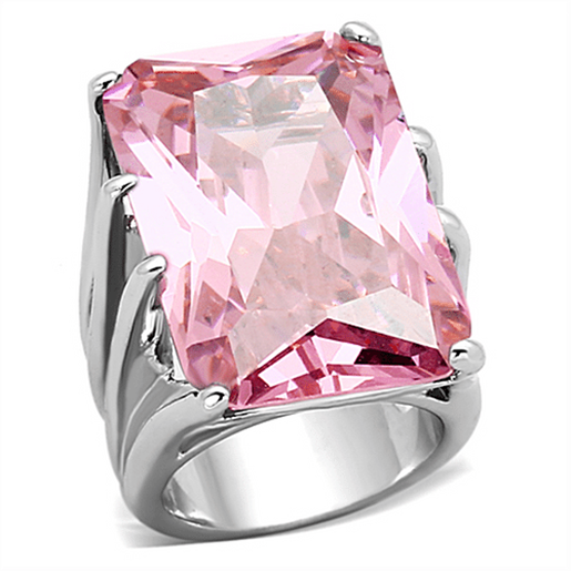 Picture of LOA921 - Brass Ring Rhodium Women AAA Grade CZ Rose