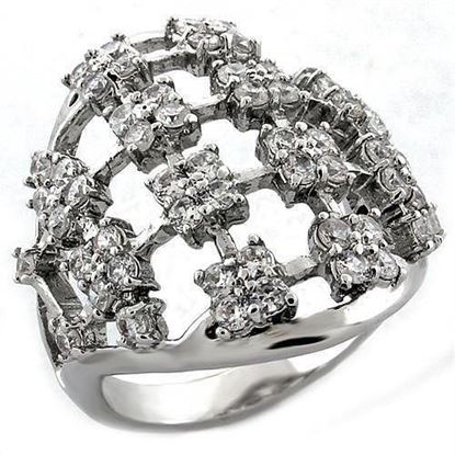 Picture of LOA996 - Brass Ring Rhodium Women AAA Grade CZ Clear