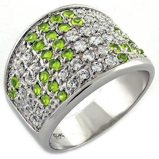 Picture of LOAS1007 - 925 Sterling Silver Ring Rhodium Women AAA Grade CZ Multi Color