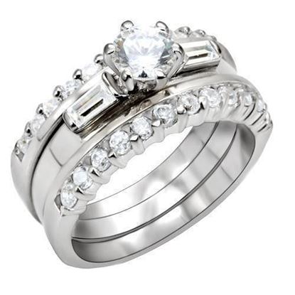 Picture of LOAS1040 - 925 Sterling Silver Ring High-Polished Women AAA Grade CZ Clear