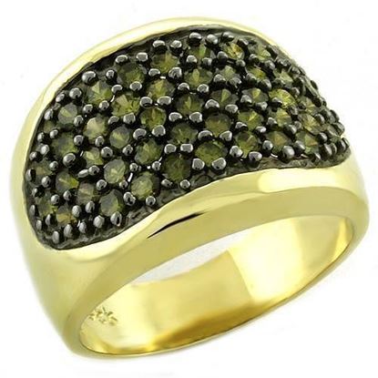 Picture of LOAS1042 - 925 Sterling Silver Ring Gold Women AAA Grade CZ Peridot