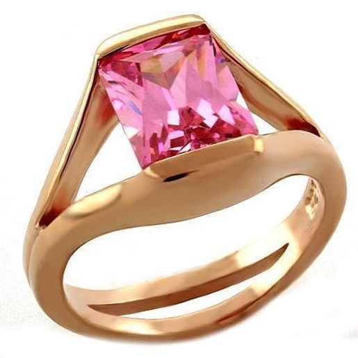 Picture of LOAS1045 - 925 Sterling Silver Ring Rose Gold Women AAA Grade CZ Rose