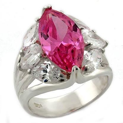 Picture of LOAS1052 - 925 Sterling Silver Ring High-Polished Women AAA Grade CZ Rose