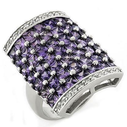 Picture of LOAS1063 - 925 Sterling Silver Ring Rhodium Women AAA Grade CZ Amethyst