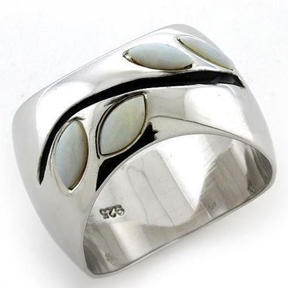 Picture of LOAS1080 - 925 Sterling Silver Ring Rhodium Women Semi-Precious White