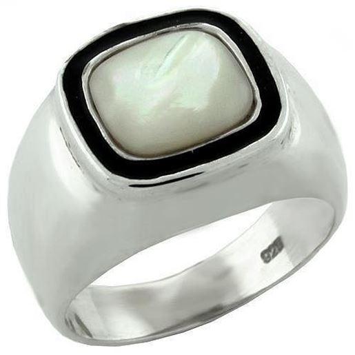 Picture of LOAS1083 - 925 Sterling Silver Ring High-Polished Women Synthetic White