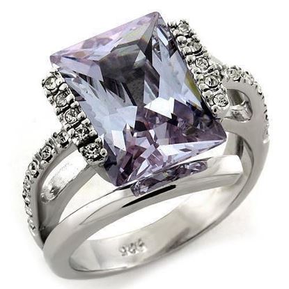 Picture of LOAS1124 - 925 Sterling Silver Ring Rhodium Women AAA Grade CZ Light Amethyst